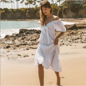 Cleobella Ashlyn Dobby midi Dress L organic cotton Boho Organic Cotton Whimsy